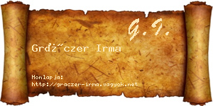 Gráczer Irma névjegykártya